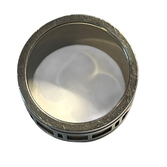 Tiffany & Co. Atlas Wide Band Ring Sterling Silver Roman Numeral Sz 5 - Picture 9 of 13